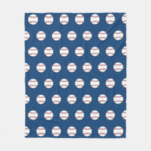 Blauwe honkbal fleece deken