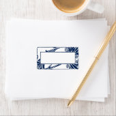 Blauwe hoofdletter etiket (Insitu)