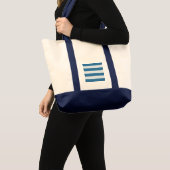 Blauwe horizontale streep tas (Voorkant (product))