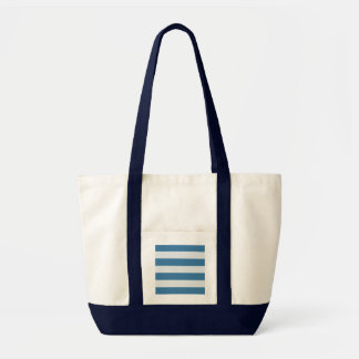 Blauwe horizontale streep zak tote bag