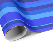 Blauwe horizontale strepen cadeaupapier (Rol Hoek)