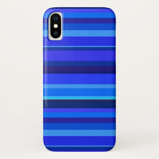 Blauwe horizontale strepen Case-Mate iPhone case (Achterkant)