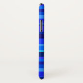 Blauwe horizontale strepen Case-Mate iPhone case (Achterkant / rechts)