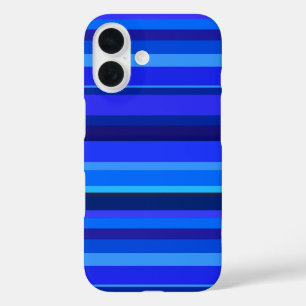 Blauwe horizontale strepen iPhone 16 hoesje