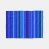 Blauwe horizontale strepen fleece deken (Voorkant (Horizontaal))