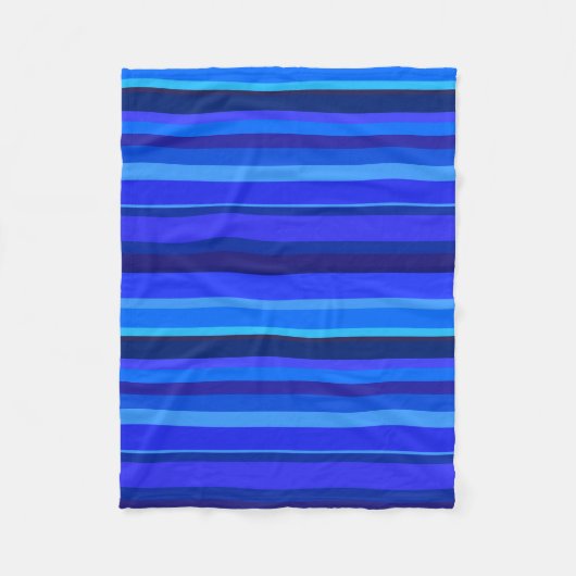 Blauwe horizontale strepen fleece deken (Voorkant)