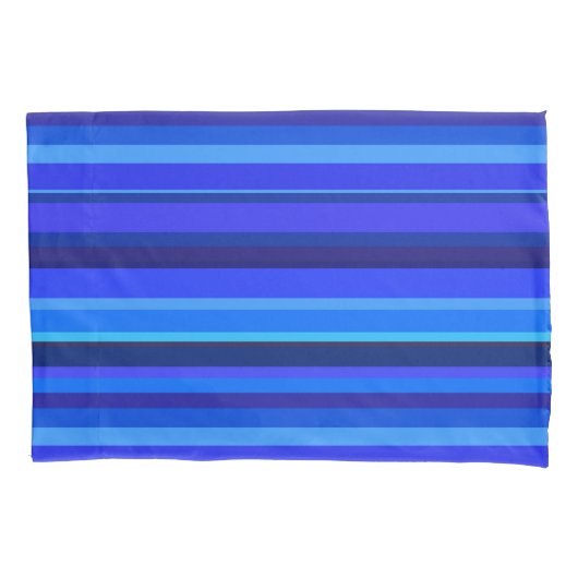 Blauwe horizontale strepen kussensloop (Voorkant)