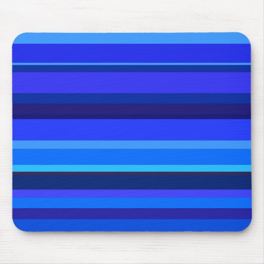 Blauwe horizontale strepen muismat (Voorkant)