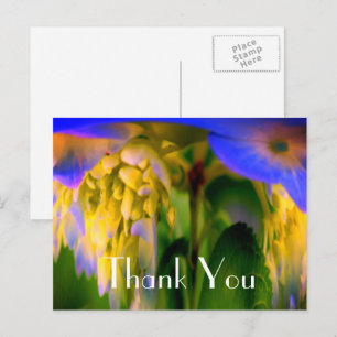 Blauwe Hortensia Abstracte Bloemige Dankkaart Briefkaart