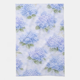 Blauwe Hortensia Aquarel Kust Keukenhanddoek