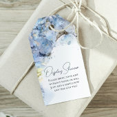 Blauwe Hortensia Aquarel Weergave Bruids Shower Cadeaulabel