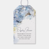 Blauwe Hortensia Aquarel Weergave Bruiloft  Cadeaulabel (Voorkant)