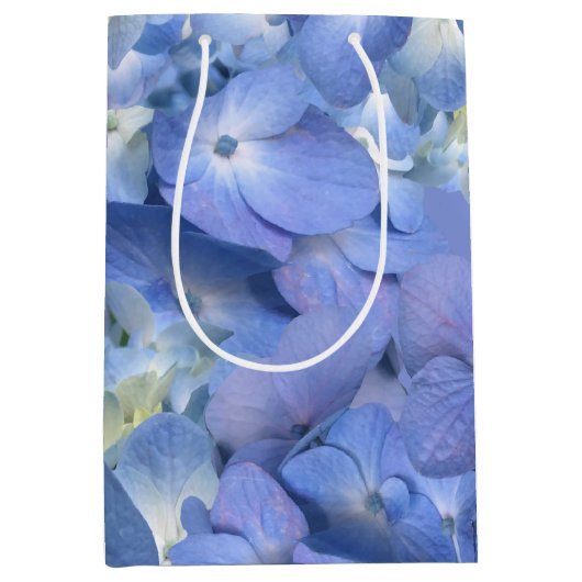 Blauwe hortensia bloeit medium cadeauzakje (Voorkant)