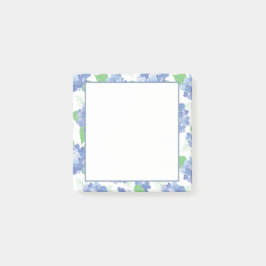 Blauwe hortensia bloeit post-it® notes