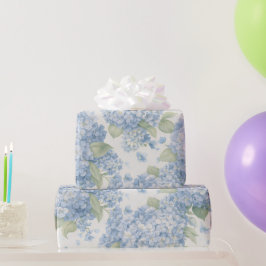 Blauwe Hortensia Bloem Bloeit Cadeaupapier
