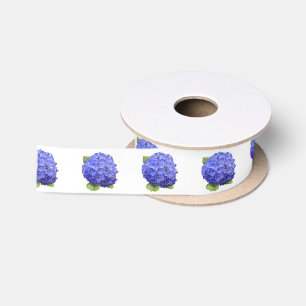 Blauwe Hortensia Bloem Lint