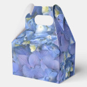 Blauwe hortensia bloemblaadjes bruiloft gepersonal bedankdoosjes (Achterkant)