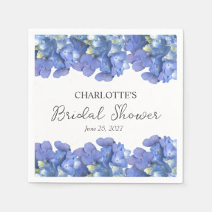 Blauwe hortensia bloemblaadjes gepersonaliseerd Vr Servet