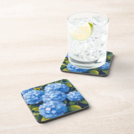 Blauwe Hortensia Bloemen Aquarel Bloemstuk Bier Onderzetter