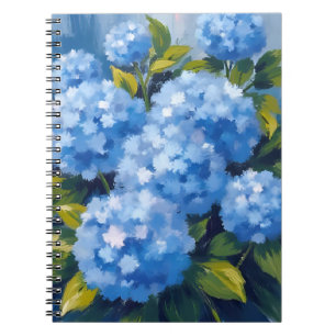 Blauwe Hortensia Bloemen Aquarel Bloemstuk Notitieboek
