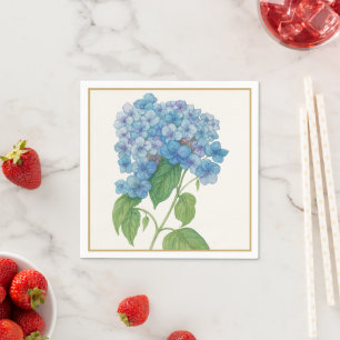 Blauwe Hortensia Bloemen Cocktailservet   Elegant Servet
