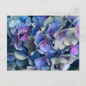 Blauwe Hortensia Bloemen Denk Aan Jou Postkaart (Voorkant)