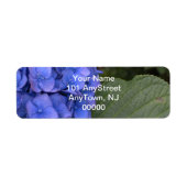 Blauwe Hortensia Bloemen Etiket (Voorkant)