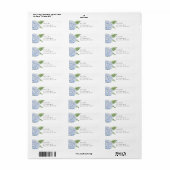 Blauwe Hortensia Bloemen Gepersonaliseerd Adres Etiket (Full Sheet)