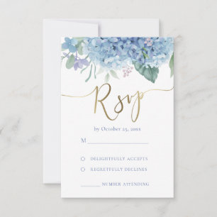 blauwe hortensia bloemen RSVP bruiloft