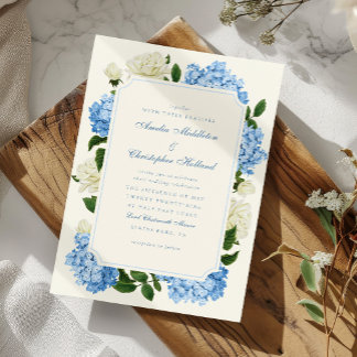 Blauwe Hortensia Bloemen & Witte Rozen Tuin Bruilo Kaart