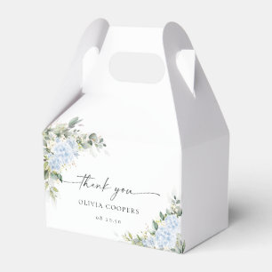 Blauwe Hortensia Bloemige Baby Shower Favor Doos Bedankdoosjes