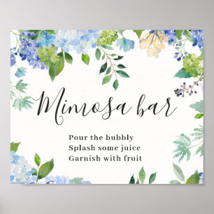 Blauwe Hortensia Bloemrijke Chic Mimosa Bar Bord P Poster