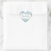 Blauwe Hortensia Bloemrijke Groene Waterverf Huwel Hart Sticker (Tas)