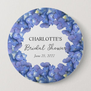 Blauwe Hortensia Bloesems Persoonlijke Bruidsuitno Ronde Button 4,0 Cm