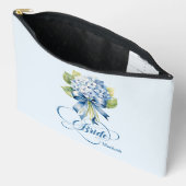 Blauwe hortensia boeket bruid make-up etui (Open)