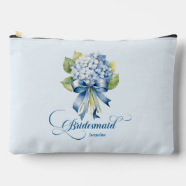 Blauwe hortensia boeket bruidsmeisje Bachelorette Etui