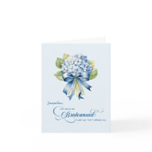 Blauwe hortensia boeket bruidsmeisje voorstel