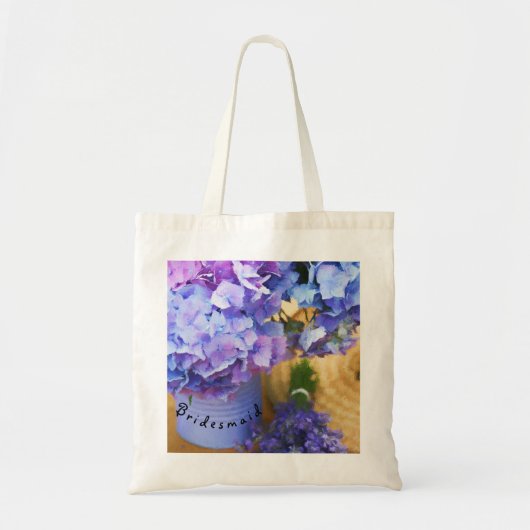 Blauwe Hortensia Bruidsmeisje Tote Tas (Voorkant)