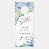 Blauwe Hortensia Bruiloft Welkom Niet Storen (Voorkant)