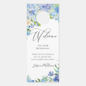 Blauwe Hortensia Bruiloft Welkom Niet Storen (Achterkant)