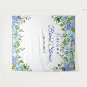 Blauwe Hortensia Bruiloftsontvangst Fotohokje Acht Wandkleed (Voorkant (horizontaal))