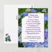 Blauwe Hortensia Dank je wel Briefkaart (Voorkant / Achterkant)
