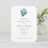 Blauwe Hortensia Elegant Oefendiner Kaart (Staand voorkant)