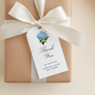 Blauwe Hortensia Elegante Baby Shower Dank Je Cadeaulabel