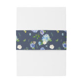 Blauwe hortensia en Paarse Rozen patroonbruiloft Uitnodigingen Wikkel (Achterkant Voorbeeld)