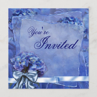 Blauwe Hortensia Feest Kaart