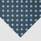 Blauwe Hortensia Grandmillennial Navy Tissuepapier (Detail)