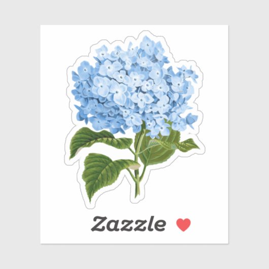 Blauwe hortensia grandmillennial sticker (Vel)
