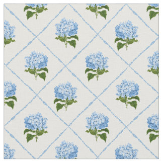 Blauwe hortensia grandmillennial stof