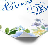 Blauwe Hortensia Groen Sign Onze Gastboek Poster (Hoek)